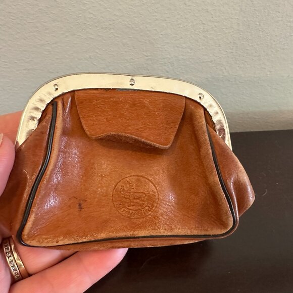 Vintage 1960 Traditional Small Swedish Traditional Style Leather Coins Wallet - Picture 1 of 7
